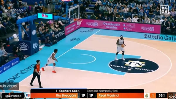 Ariadna RCP, protagonista en el partido de la ACB entre el CB Breogán y el Real Madrid